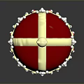 Home Decorative Red Velvet Crown With Golden Ornaments Colorful Gemstones Pearls And Cross On Top