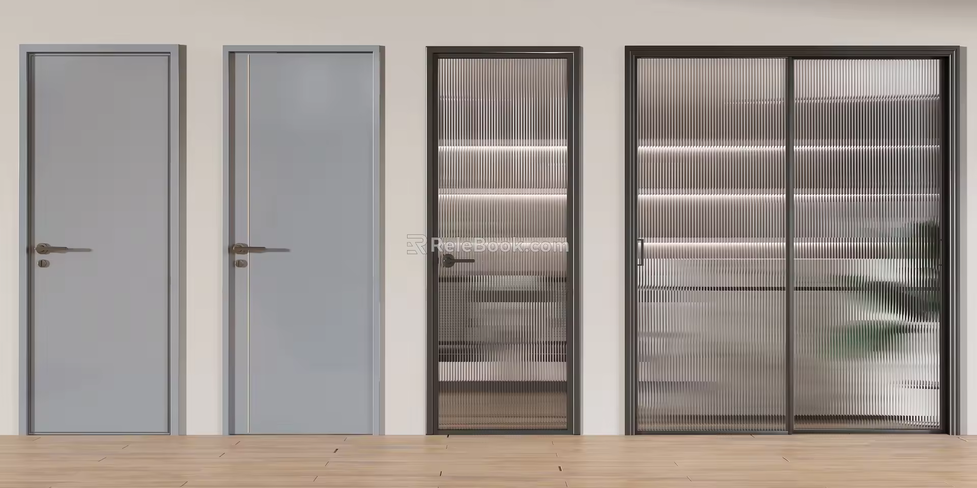 Modern door combination 3d model