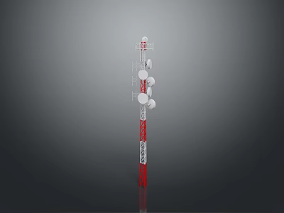 Communication Tower Equipment Equipped With Multiple Antennas And Signal Transmitters 3d model