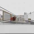 Modern Clothing Store Interior With Display Shelves Counter And Seating