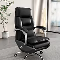 Modern Black Leather Office Chair With Comfortable Adjustable Design And Silver Frame 3d model