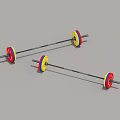 Colorful Weight Plates Barbell As Fitness Sports Equipment With Metal Bar