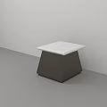 Modern Minimalist Side Table with Dark Brown Base and White Flat Top Design 3d model