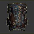 Brown Leather Saddle With Blue Yellow Geometric Patterns And Decorative Straps