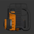 Orange And Black Electric Chainsaw With Ergonomic Handle Sharp Metal Chain For Efficient Cutting Tasks