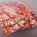 Garden Landscape with Red Brown Texture and Undulating Terrain Ravines Design