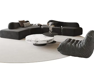Modern Sofa Coffee Table Combination Coffee Table Lazy Sofa Alien Sofa 3d model