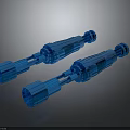 Two Blue Transparent Electronic Connectors With Shiny Surface On Dark Background