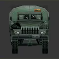 Green Military Tank With Turret And Tracks On Gray Background