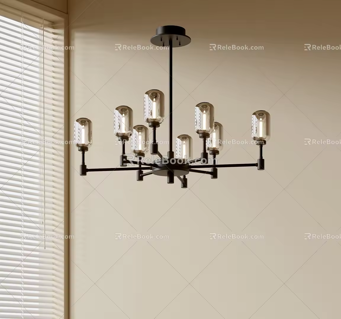 Modern Simple Chandelier Nordic Style Chandelier Mediterranean Style Chandelier Study Lamp Combination Dining Room Lamp Glass Ceiling Combination 3d model