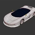 Modern White Sports Car With Black Roof Orange Mirrors And Sleek Design
