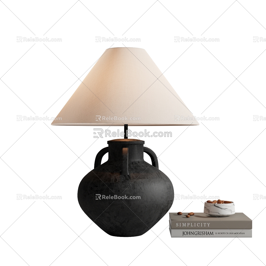 Quiet Table Lamp Pottery Pot Table Lamp 3d model