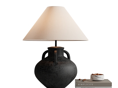 Quiet Table Lamp Pottery Pot Table Lamp 3d model