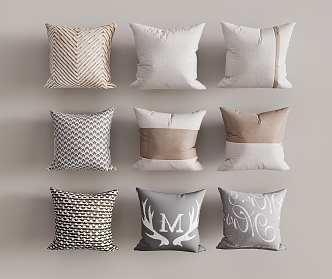 Modern fabric pillow 3d model