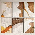 Abstract Paintings With Layered Textured Beige Brown White Gold Tones For Home Wall Decor