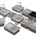 Stainless Steel Kitchen Sinks With Drainer Racks Faucets And Multiple Bowl Designs For Vegetables