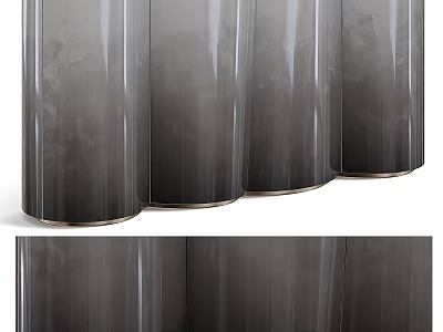 Elegant Modern Storage Cabinet Design With Sleek Surface And Metal Accents 3d model