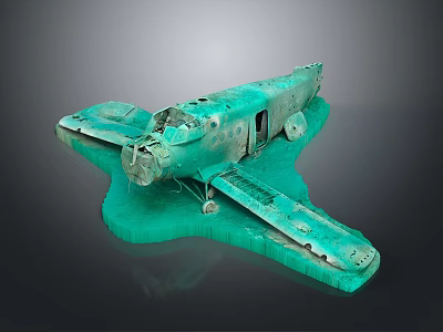 Highly Detailed Green Spacecraft Wreckage Model for Aerospace Research and Exhibition 3d model