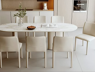 Modern Dining Table Chair Combination Dining Table Chair 3d model