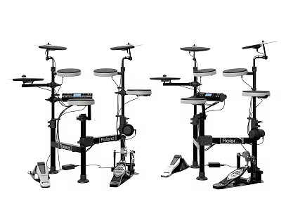 Professional Musical Instrument Electronic Drum Set With Digital Pads Stands And Pedals 3d model