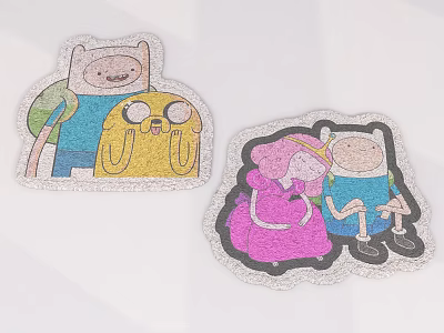 Colorful Cartoon Character Stickers with Adventure Time Inspired Designs and Vibrant Details 3d model