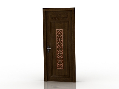 European-style interior door solid wood door 3d model