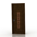 European-style interior door solid wood door 3d model