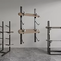 Modern Home Storage Shelving Units With Metal Frames Wooden Shelves And Hook Design