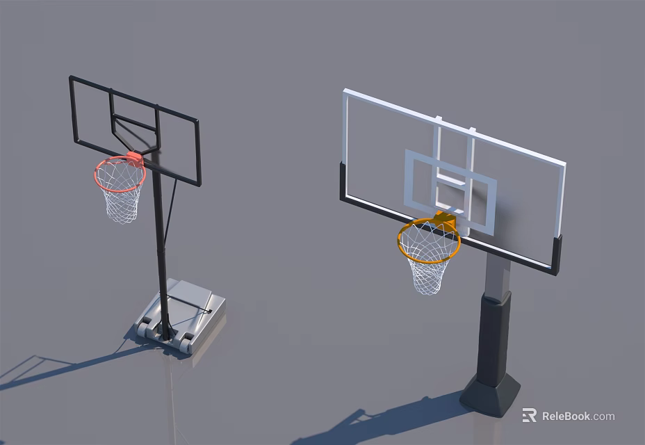 High Quality Portable And Stationary Basketball Hoops As Sports Equipment For Training 3d model 