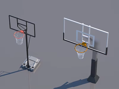 High Quality Portable And Stationary Basketball Hoops As Sports Equipment For Training 3d model