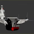 Modern Aircraft Carrier With Flight Deck Island Superstructure Flags And Fighter Jets