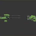 Turret Turntable Railgun Sci-fi Tower Defense Game Tower Defense Sci-fi Turret Game Turret Game Battery 3d model
