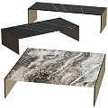 Modern Coffee Table With Sleek Marble Top And Metal Frame Design 3d model