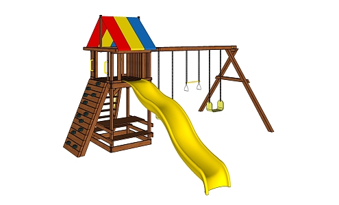 Modern slide amusement facilities kindergarten 3d model