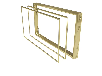 Golden Metal Frames Stacked Decorative Design For Home Wall Decor 3d model