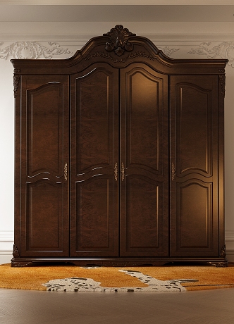 European-style Wardrobe Carpet Combination French Wardrobe Finished Wardrobe Decorative Cabinet 3d model