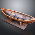 Wooden Boat Model As Water Transport With Display Stand And Classic Craftsmanship