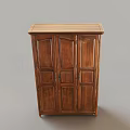 Traditional Wooden Wardrobe With Solid Wood Panel Doors And Classic Design
