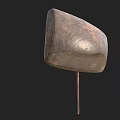 Other Square Metal Object With Textured Surface And Long Thin Rod