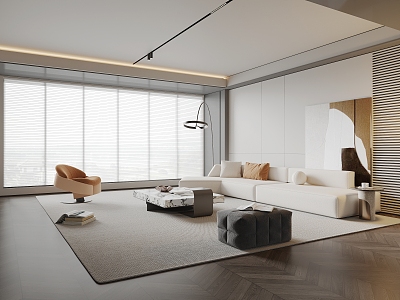 Minimalist Living Room 3d model