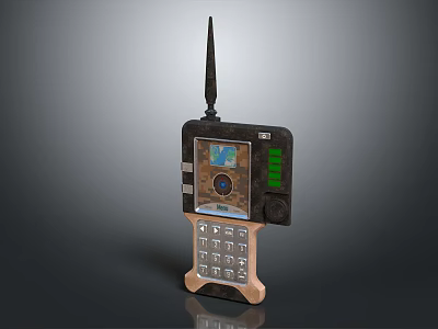 Vintage Style Mobile Phone With Antenna Screen Keypad And Retro Design Details 3d model