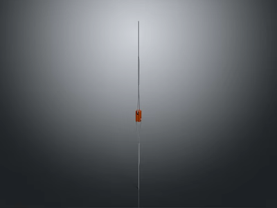 High Quality Long Thin White Electronic Component With Orange Central Block 3d model