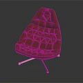 Modern Red Leather Single Accent Chair With Button Tufted Design And Chrome Legs