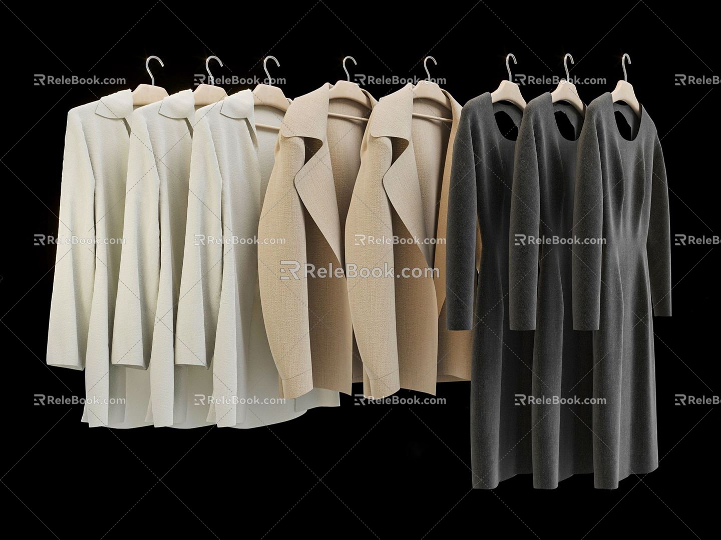 Modern Clothes Women's Clothing Women's Overcoat Pajamas Clothing Hanger Top 3d model