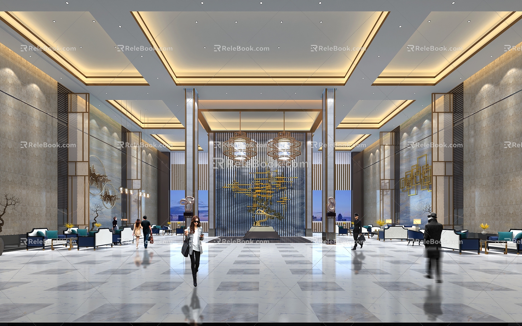 New Chinese Hotel Hall model