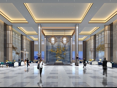 New Chinese Hotel Hall model