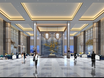 New Chinese Hotel Hall 3d model