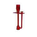 Red Vertical Industrial Pump With Motor And Stable Base Structure