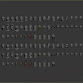 Weapons Collection Featuring Various Types and Unique Design Elements Displayed 3d model