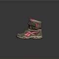Reebok High Top Lace Up Shoes in Gray and Pink Stylish Design